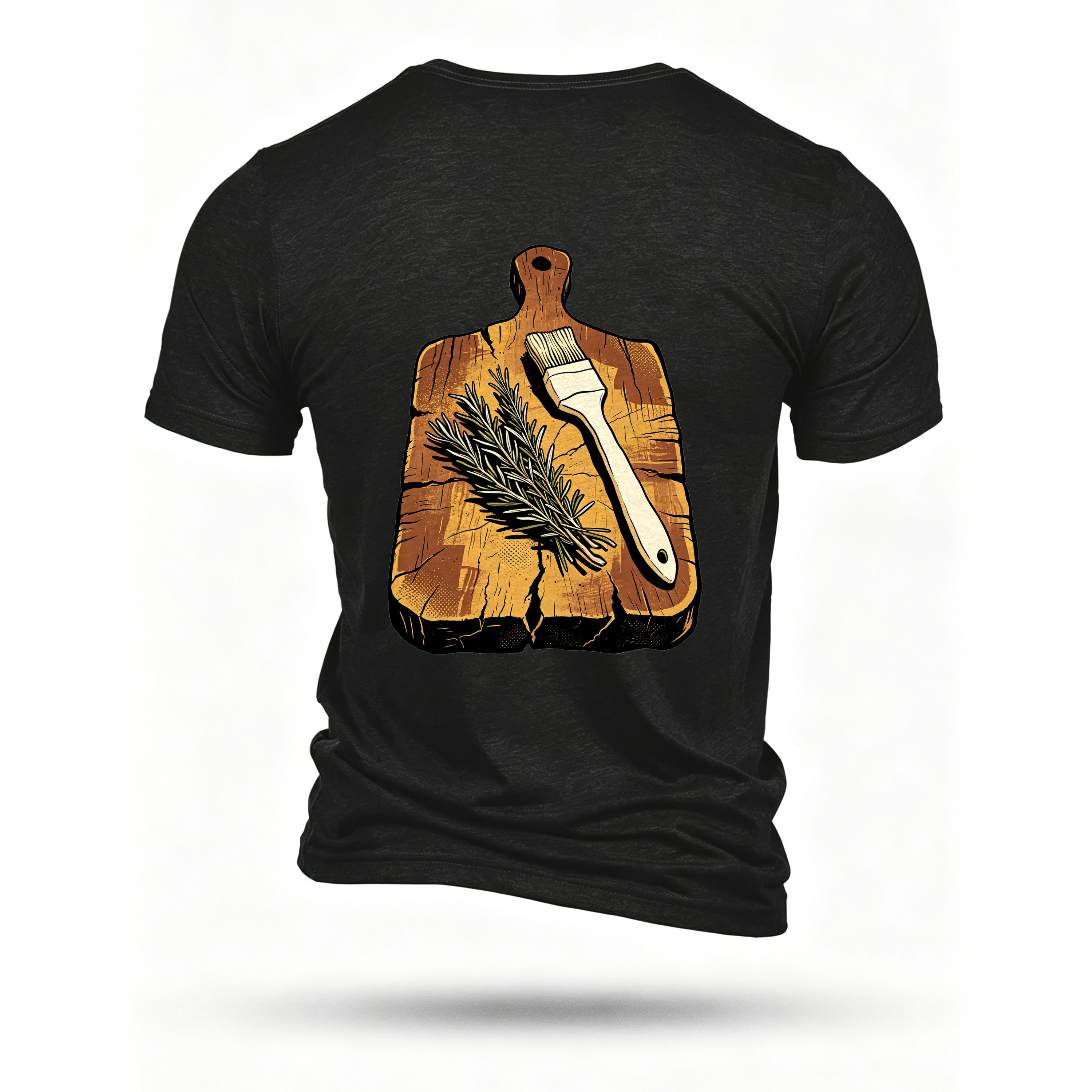 Black T-shirt, back print