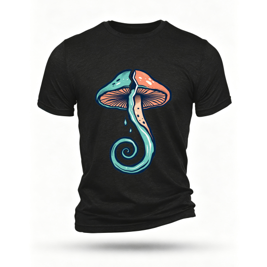 Black T-shirt, front print
