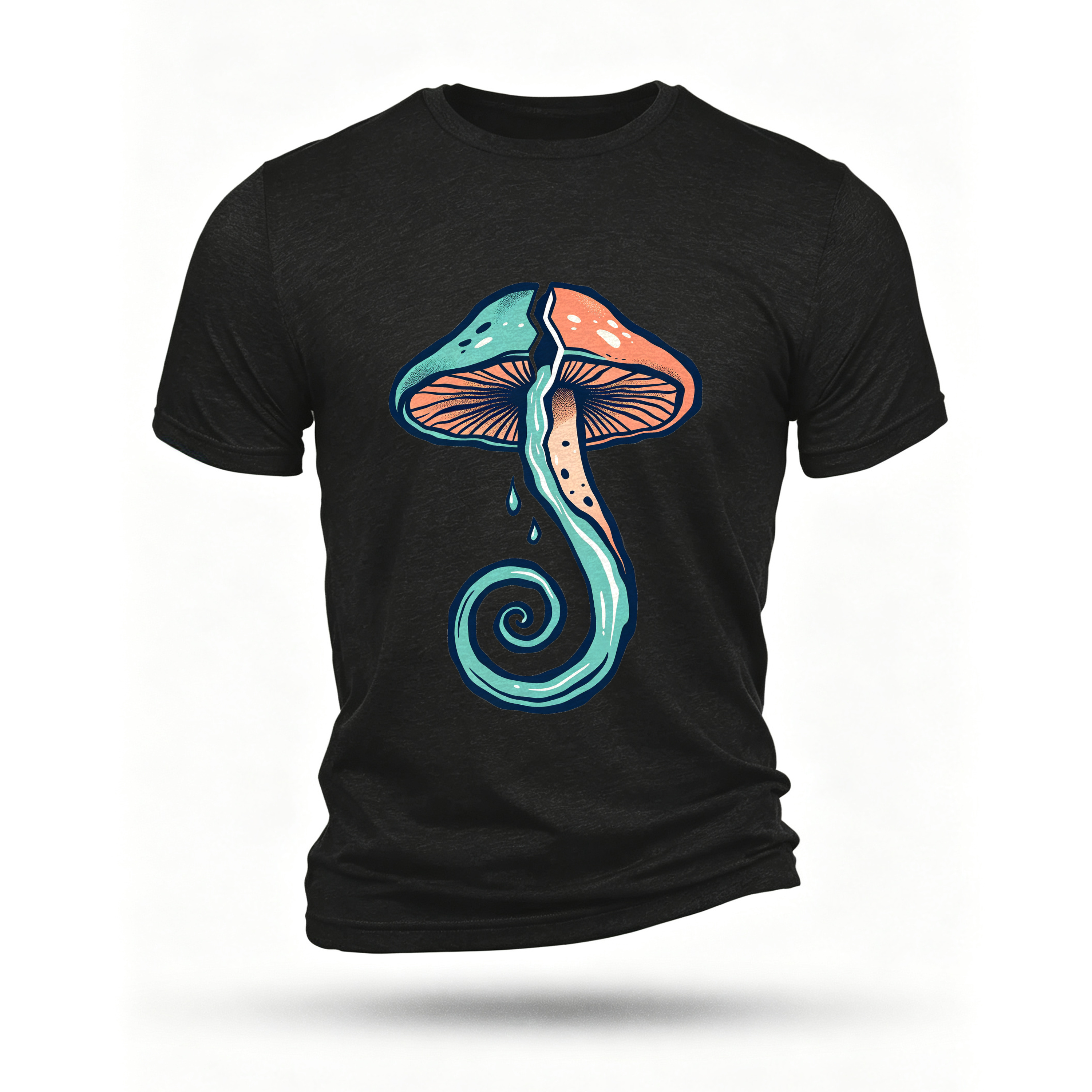 Black T-shirt, front print