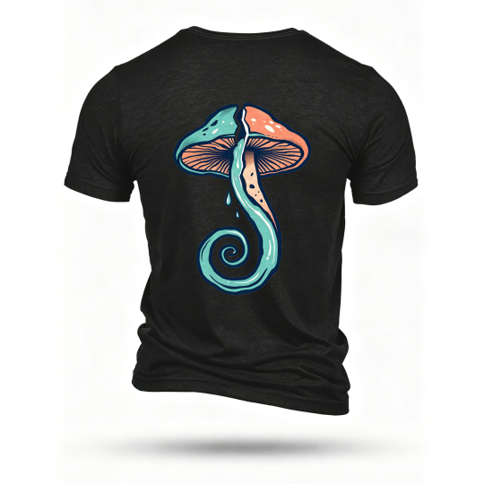 Black T-shirt, back print