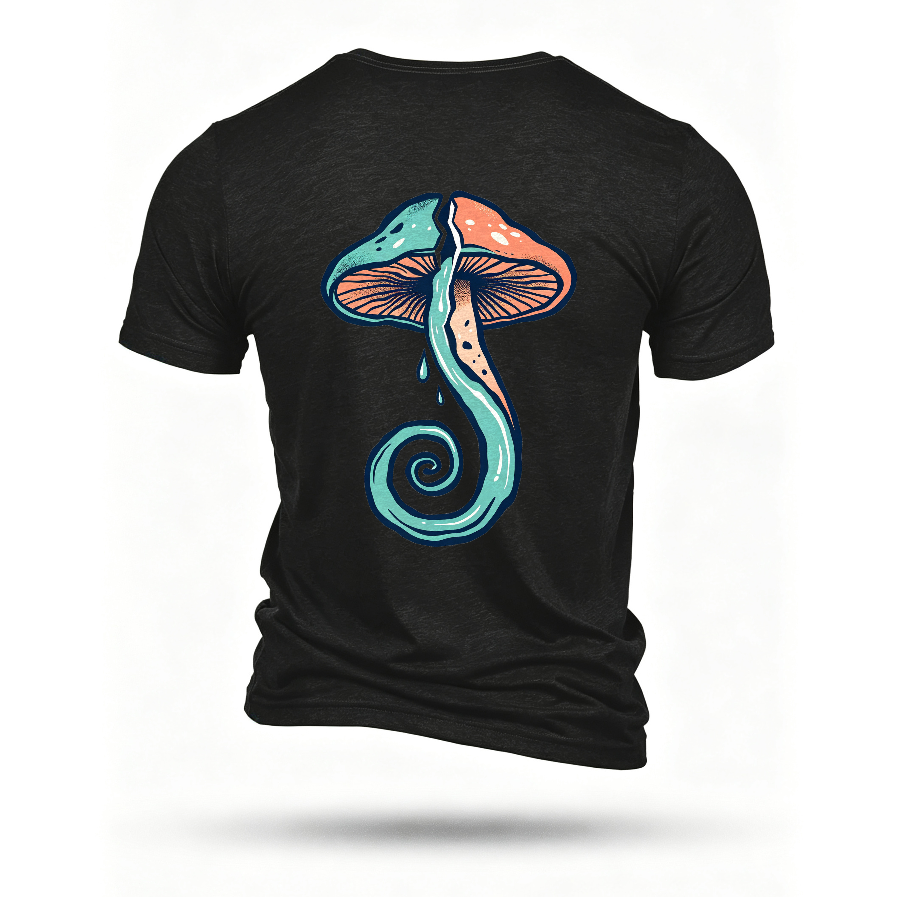 Black T-shirt, back print