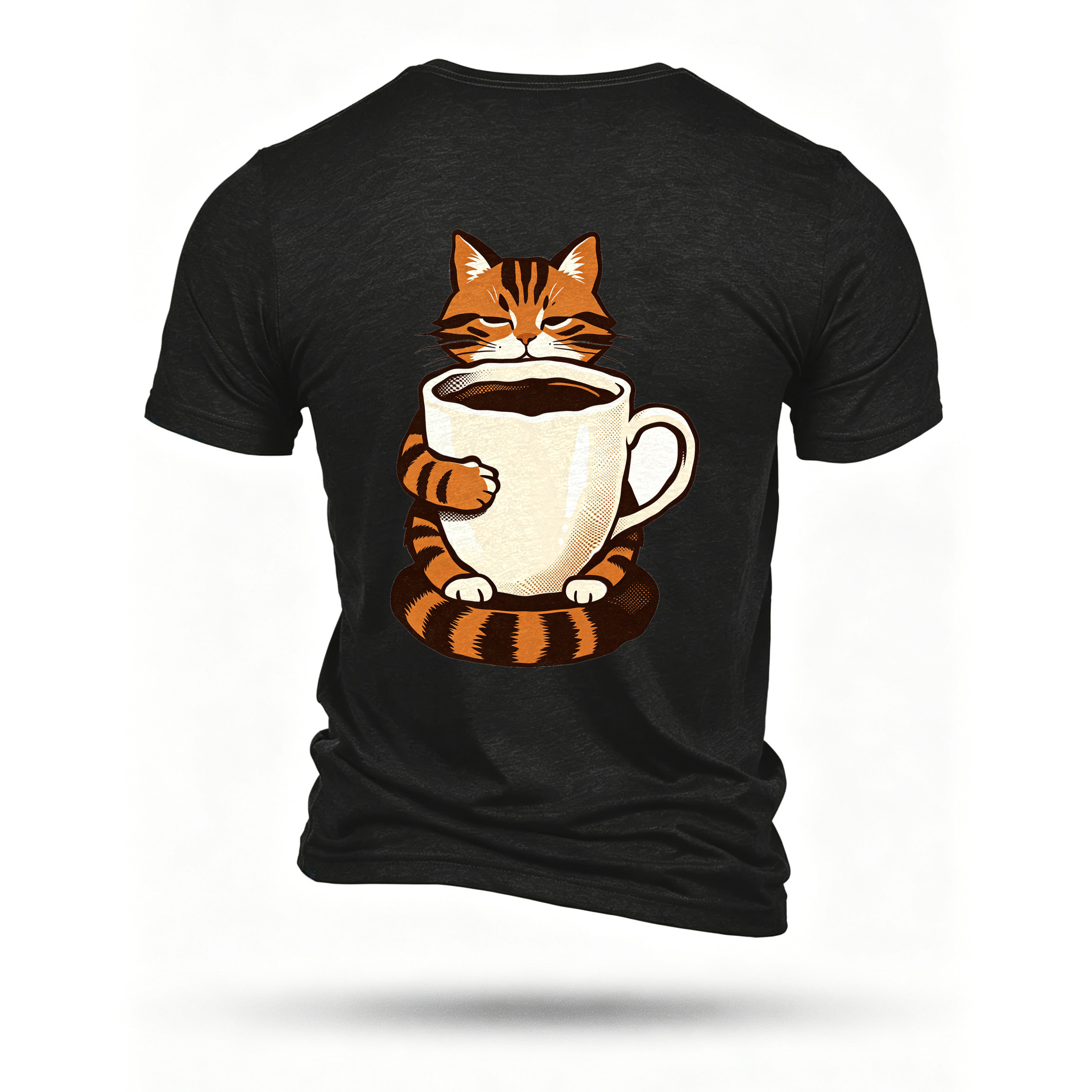 Black T-shirt, back print