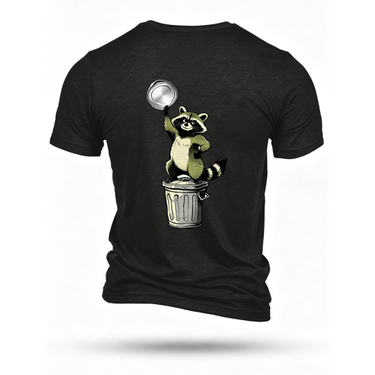 Black T-shirt, back print