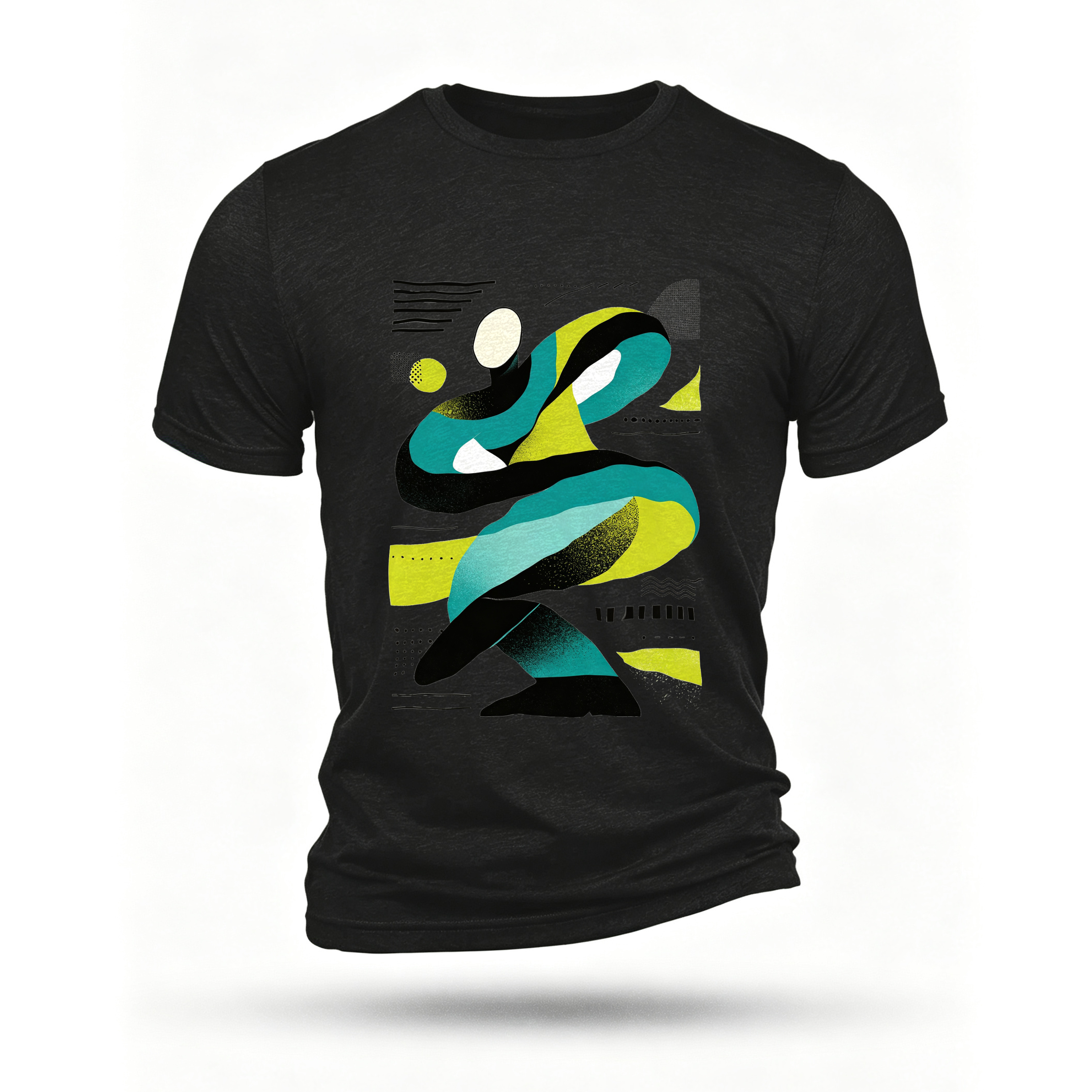 Black T-shirt, front print