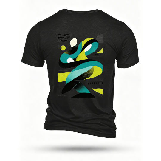 Black T-shirt, back print