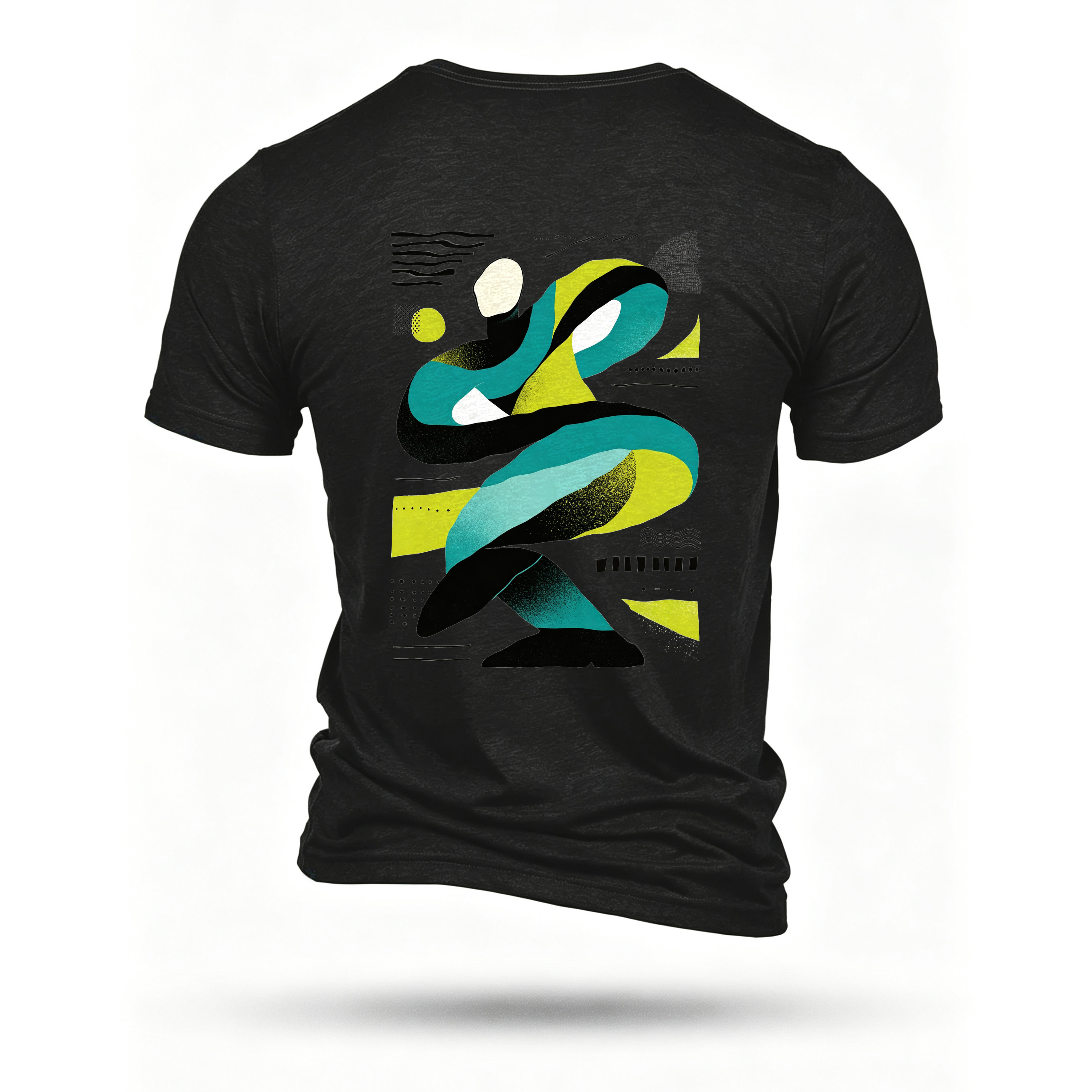 Black T-shirt, back print
