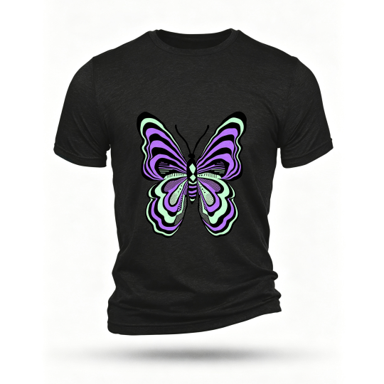 Black T-shirt, front print