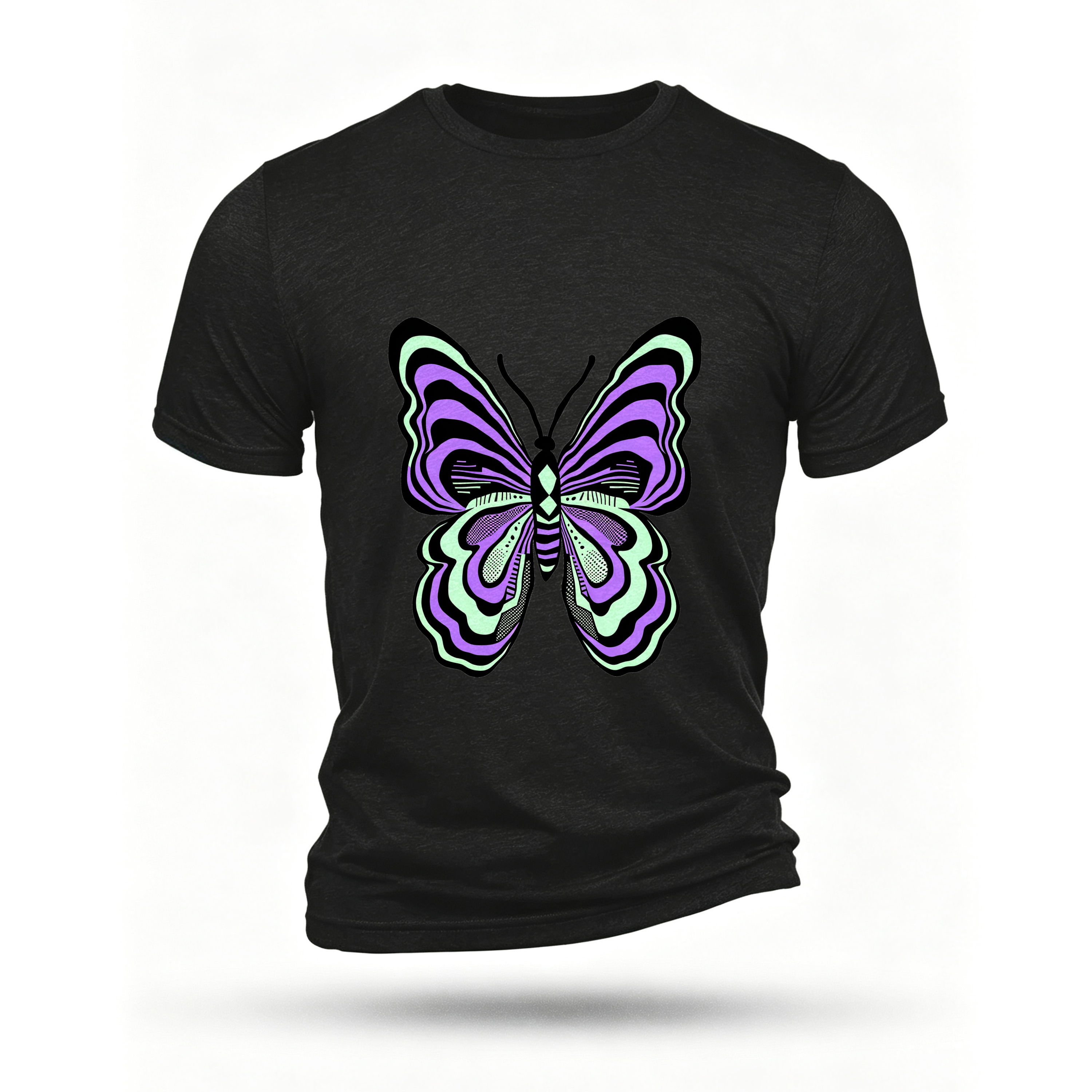 Black T-shirt, front print