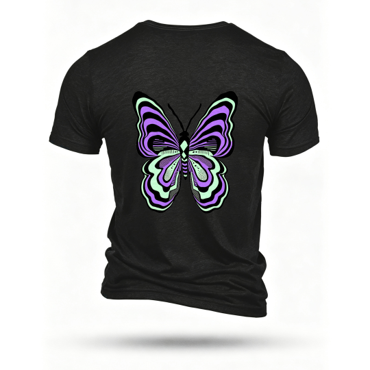 Black T-shirt, back print