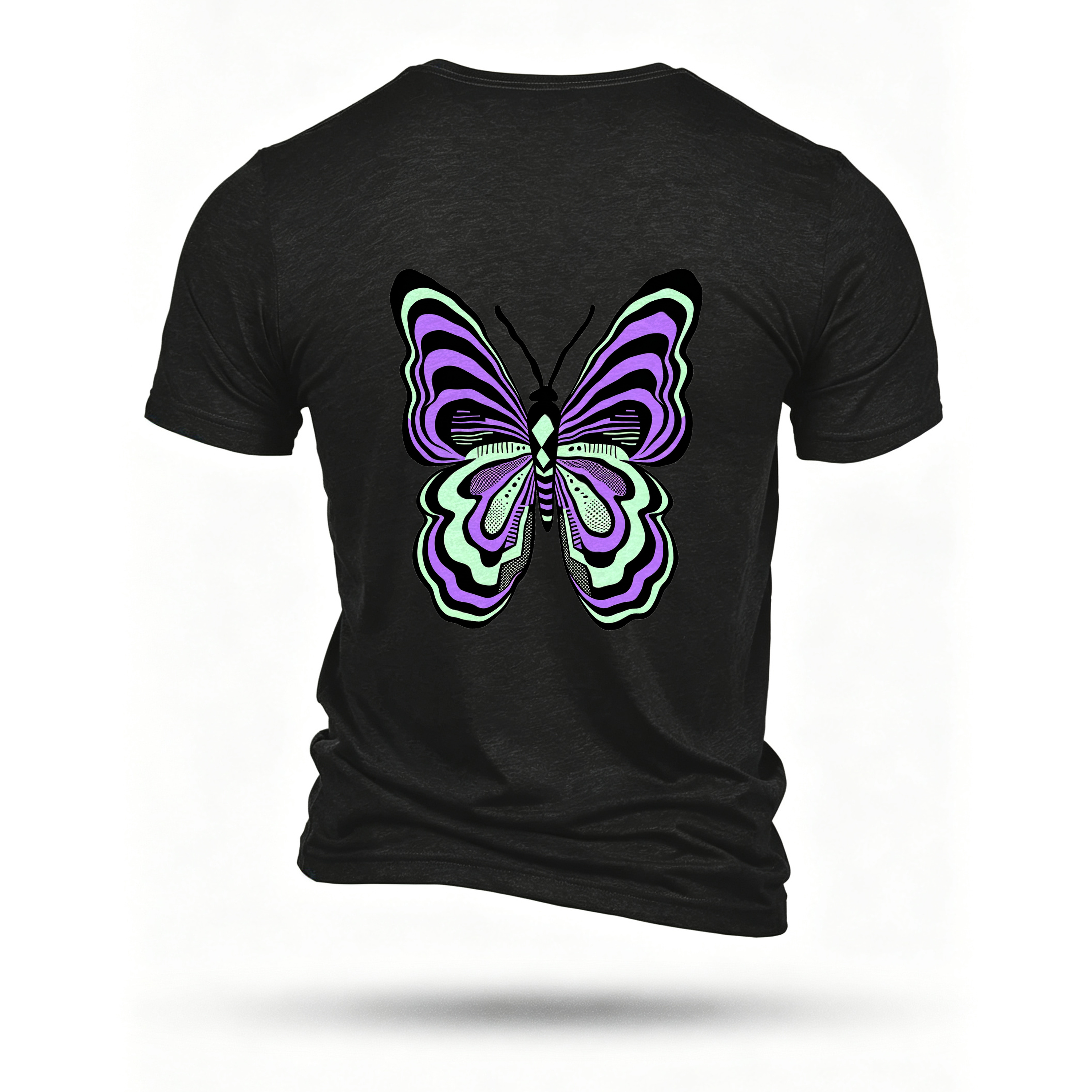 Black T-shirt, back print