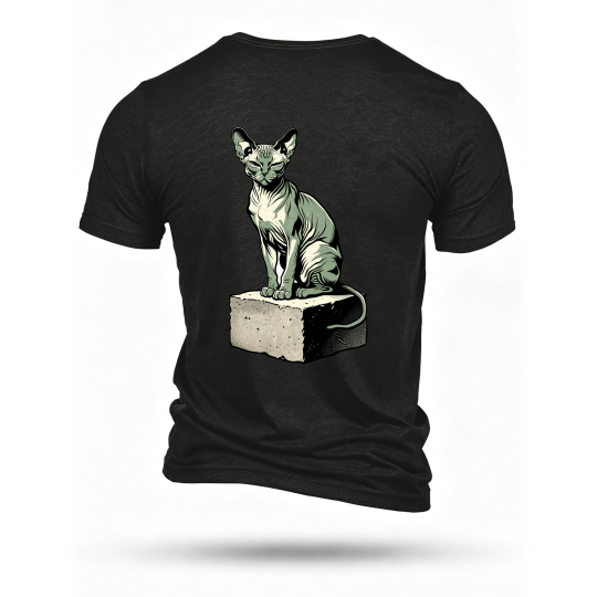 Black T-shirt, back print