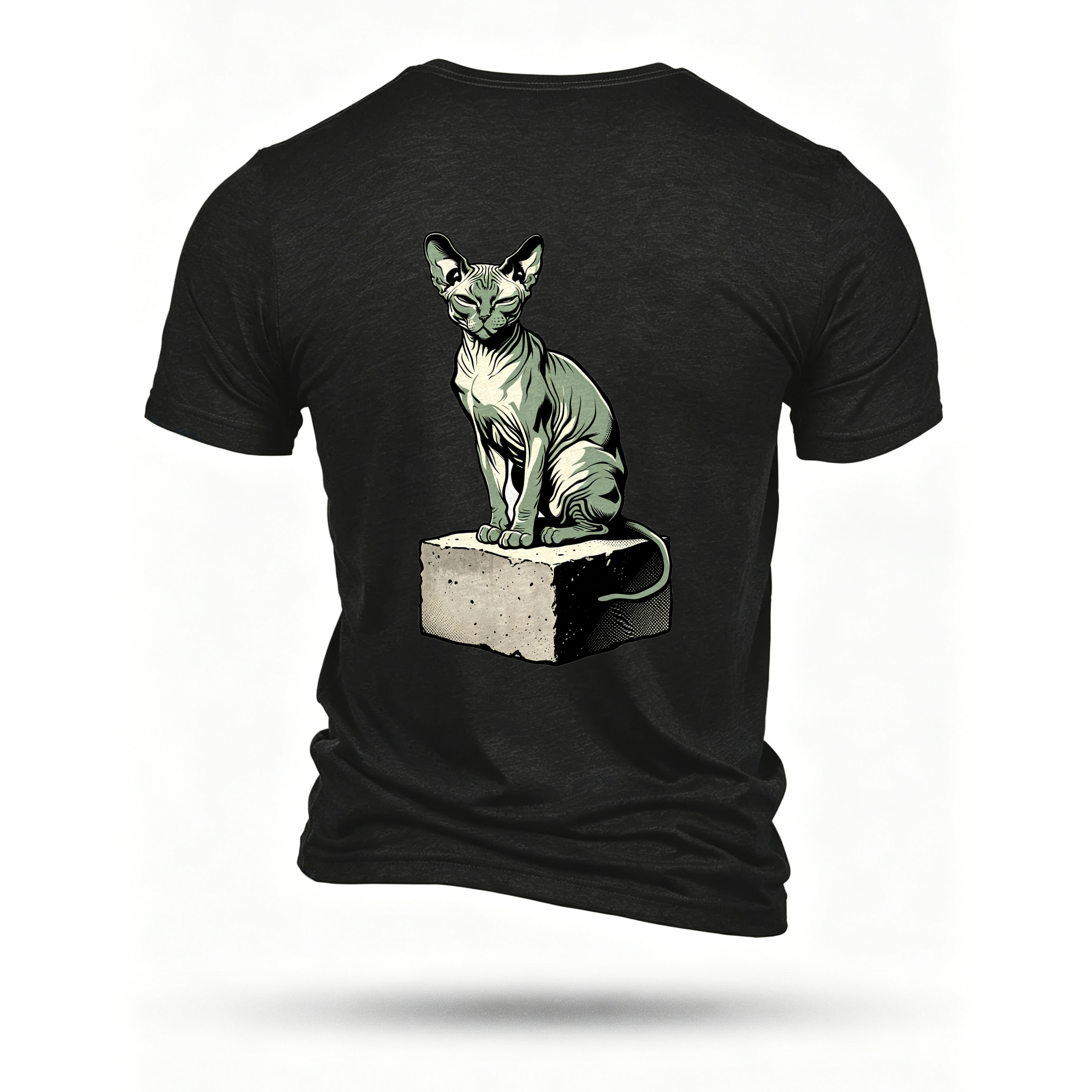 Black T-shirt, back print