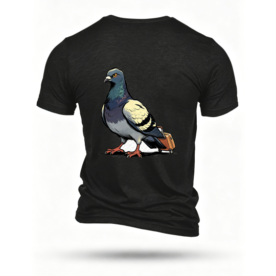 Black T-shirt, back print