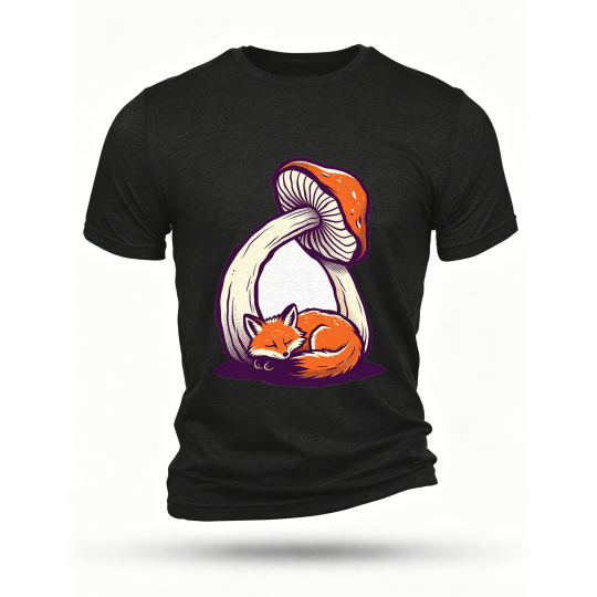 Black T-shirt, front print
