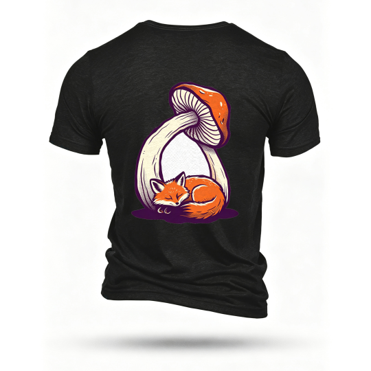 Black T-shirt, back print