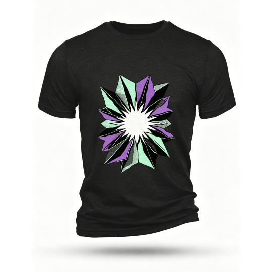 Black T-shirt, front print