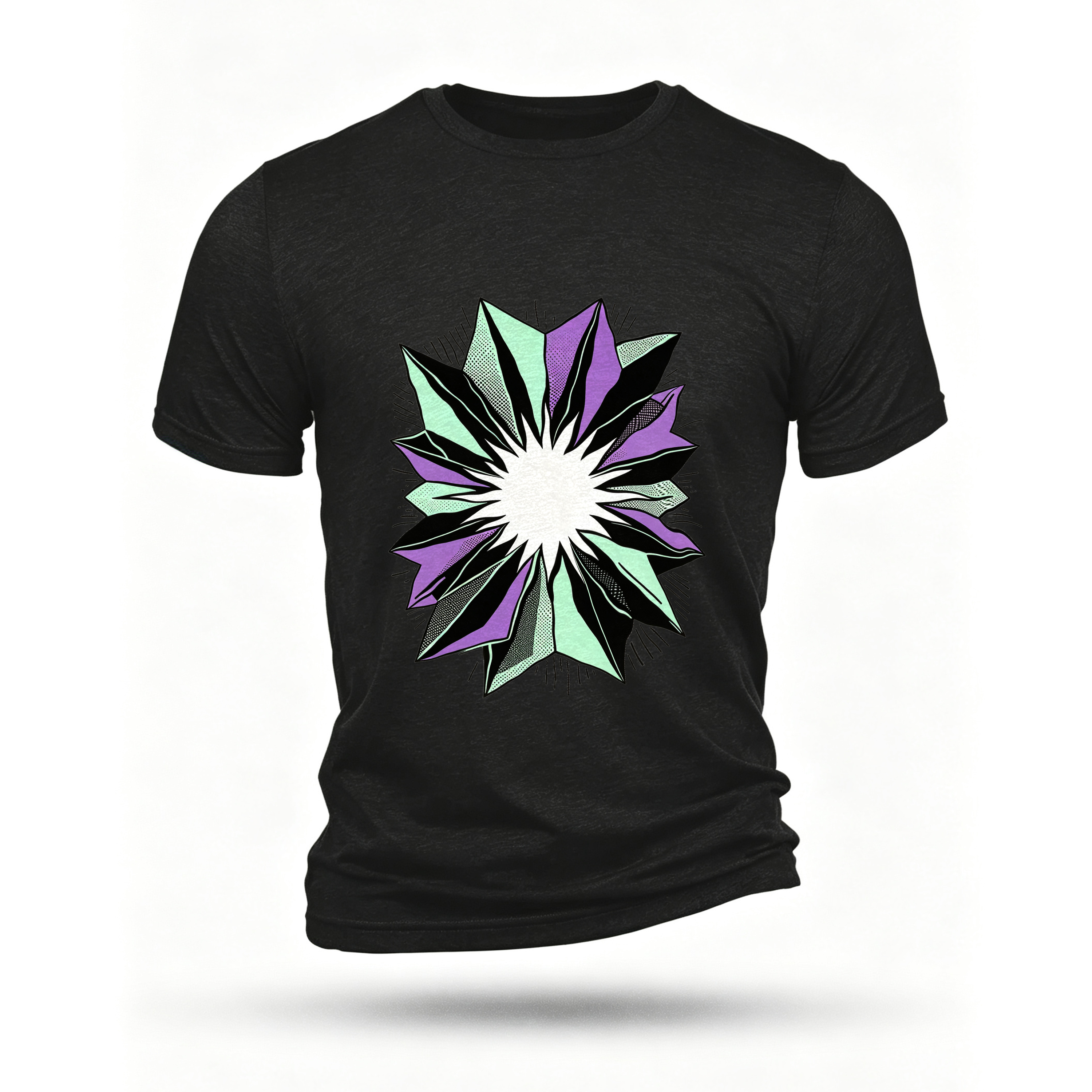 Black T-shirt, front print