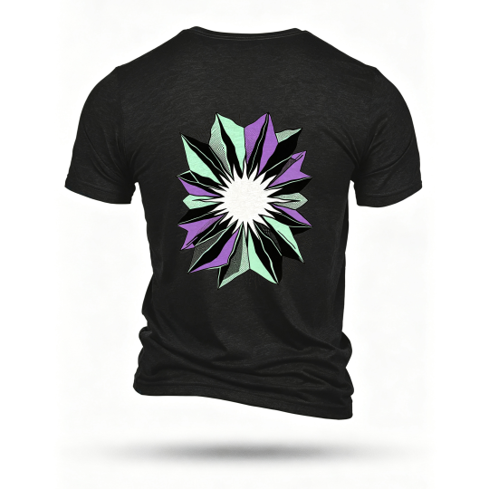 Black T-shirt, back print