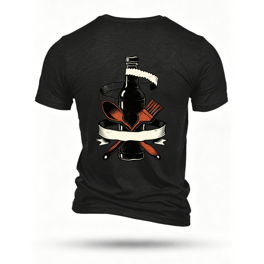 Black T-shirt, back print