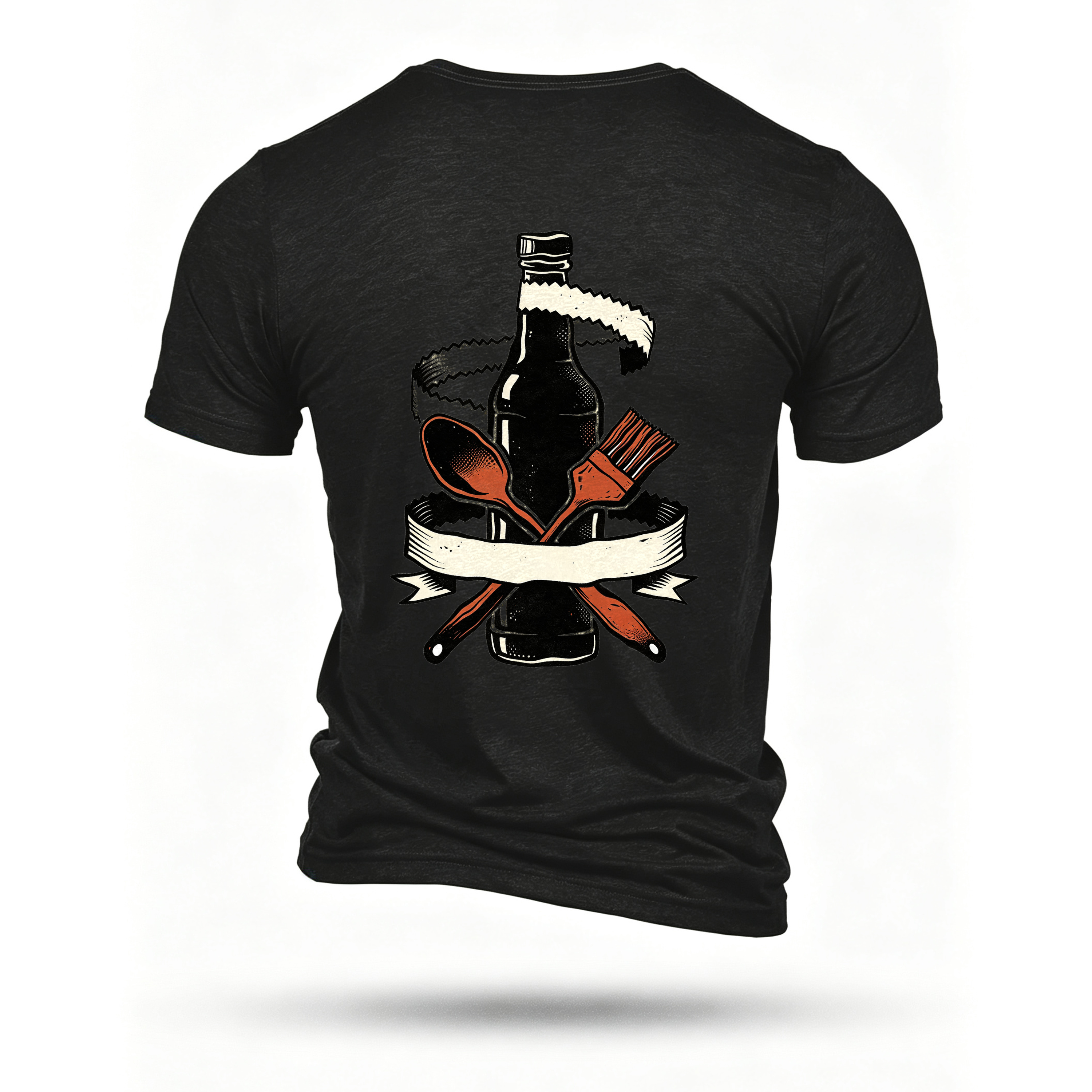 Black T-shirt, back print