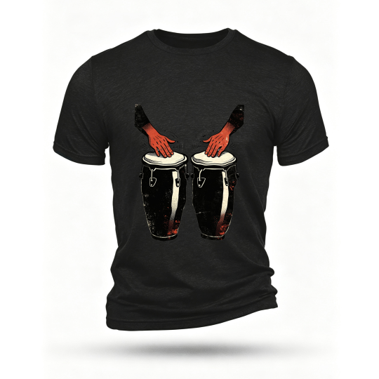 Black T-shirt, front print