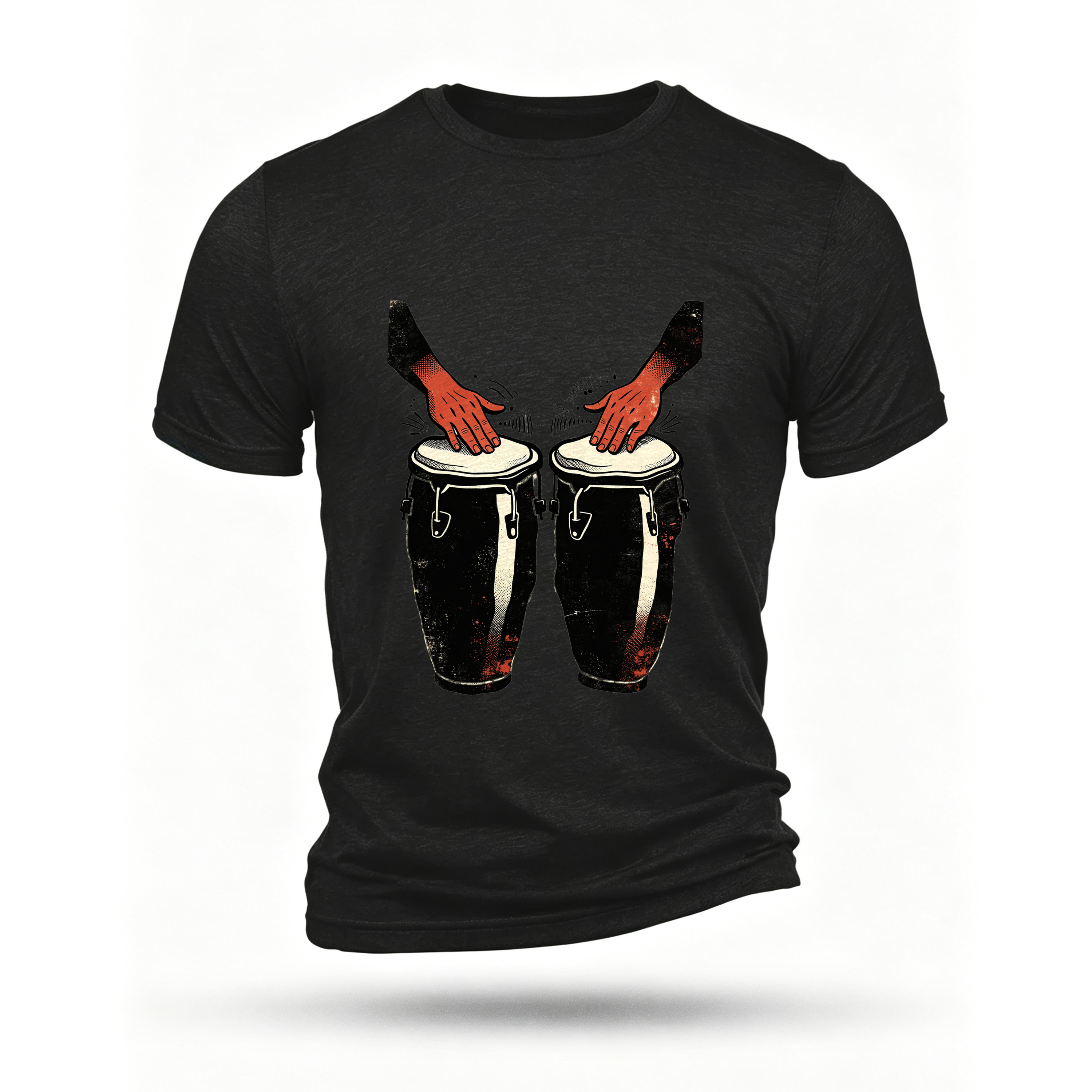 Black T-shirt, front print