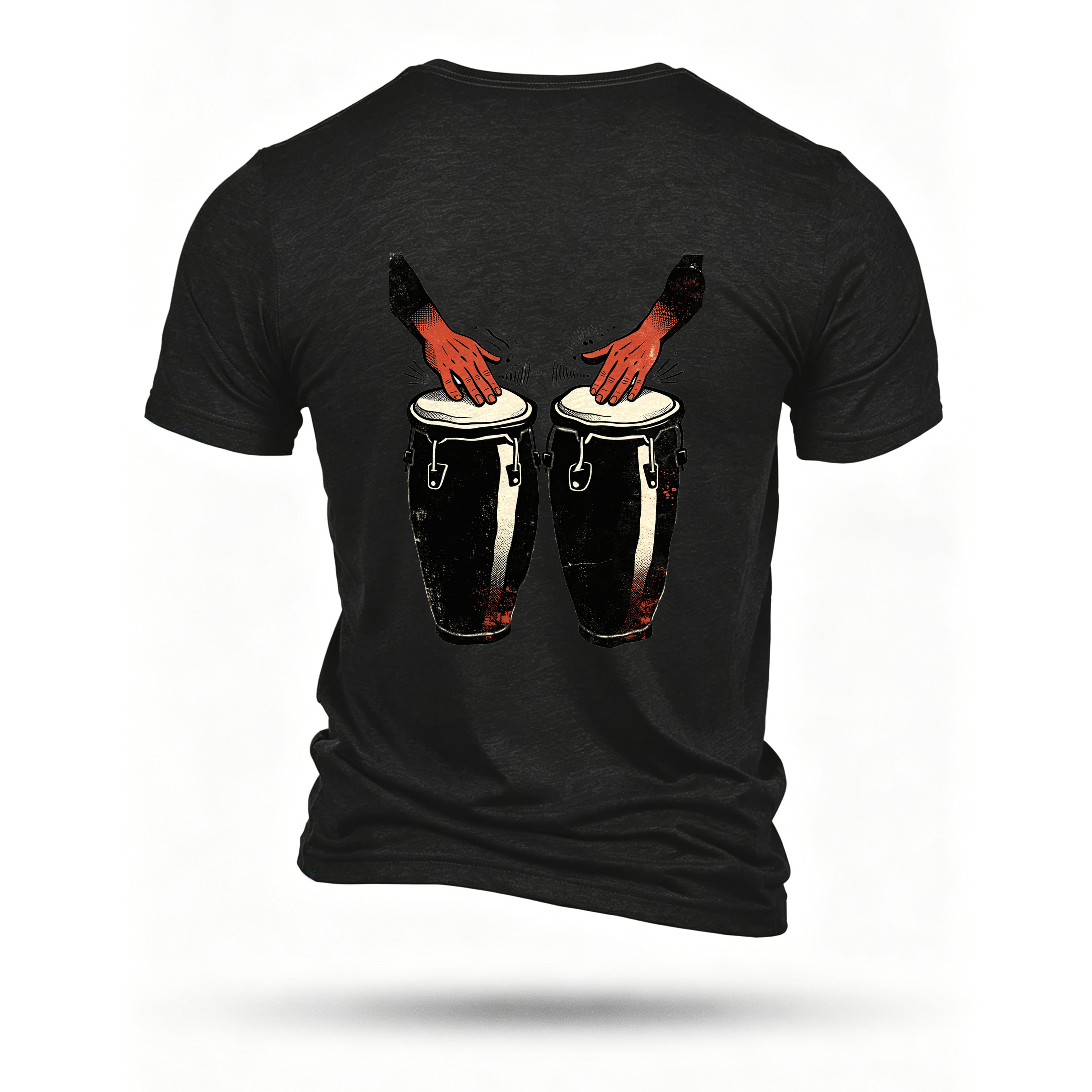 Black T-shirt, back print