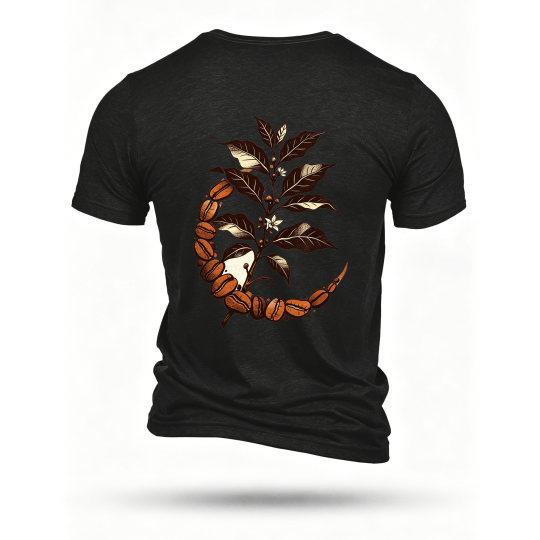 Black T-shirt, back print
