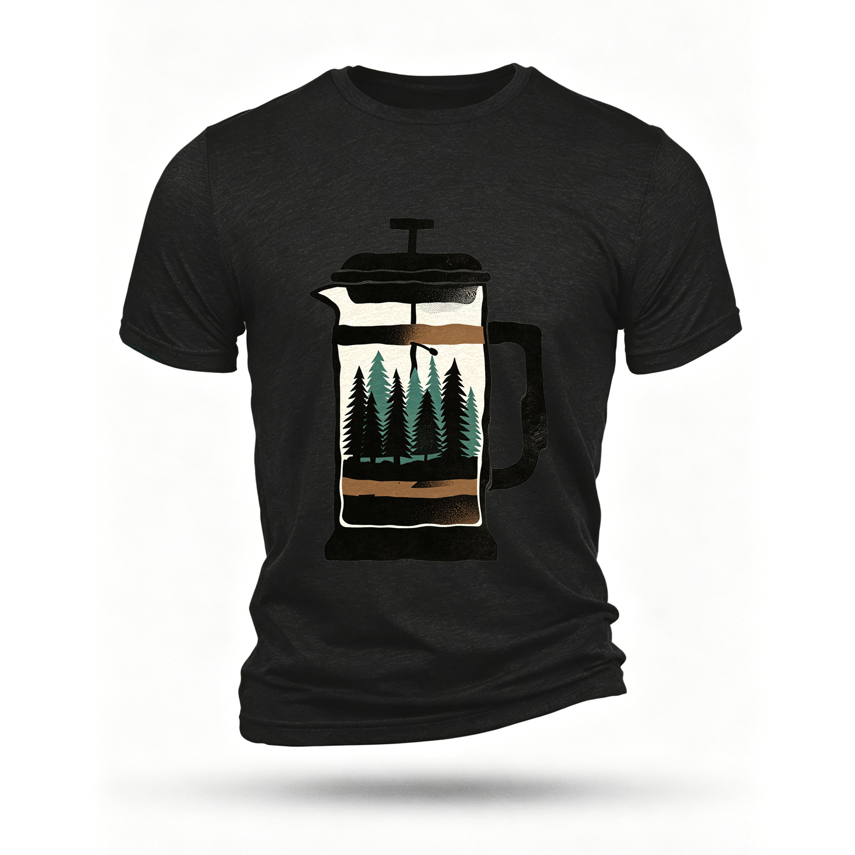 Black T-shirt, front print