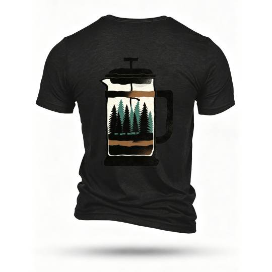 Black T-shirt, back print