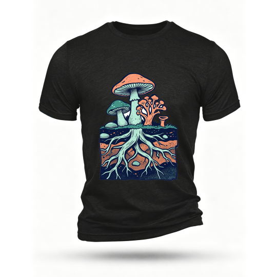 Black T-shirt, front print