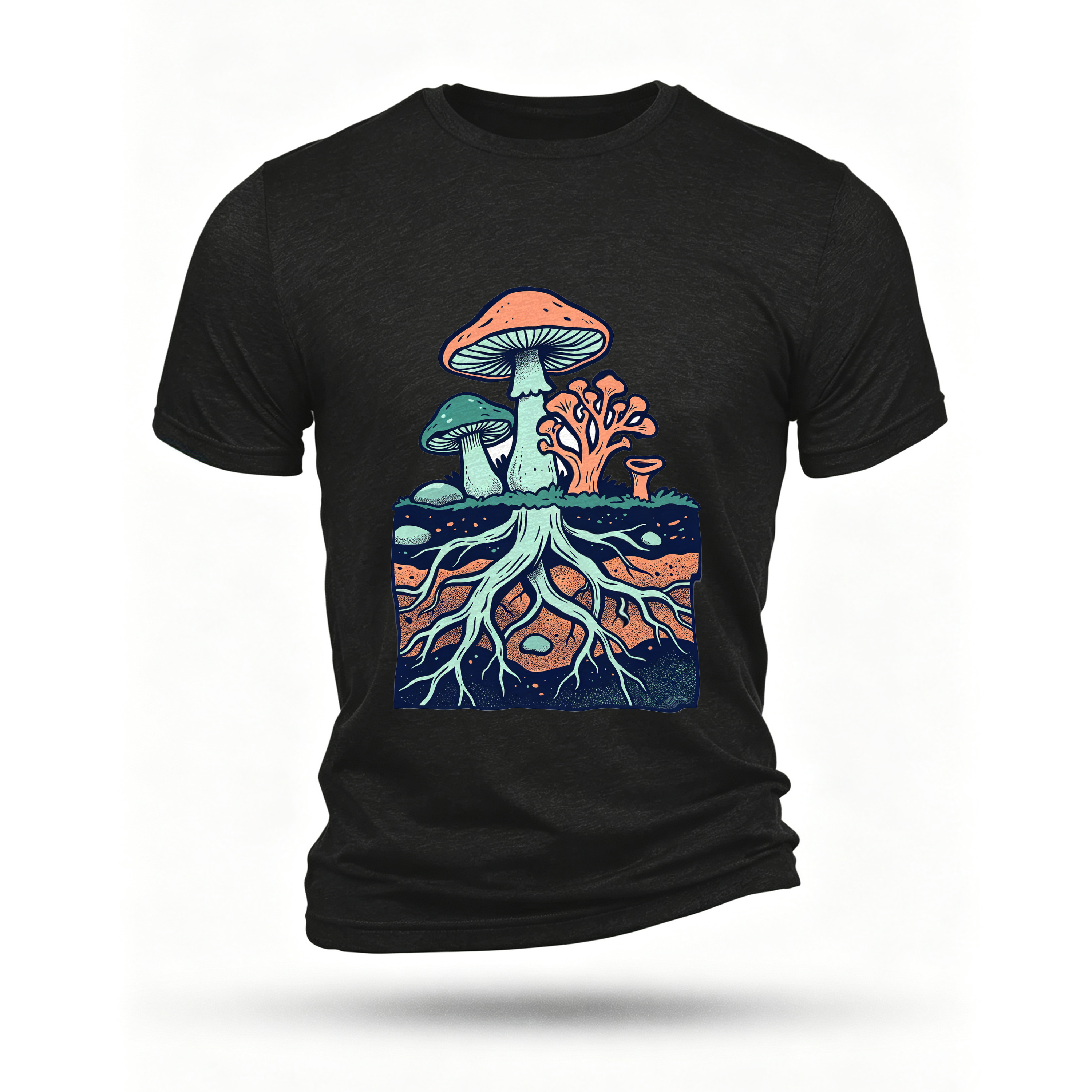 Black T-shirt, front print