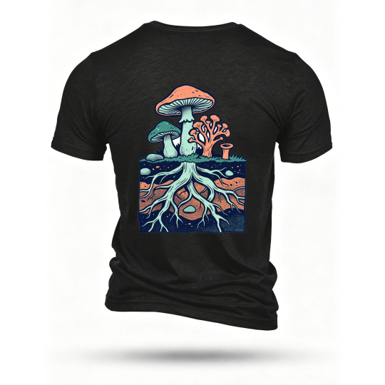 Black T-shirt, back print