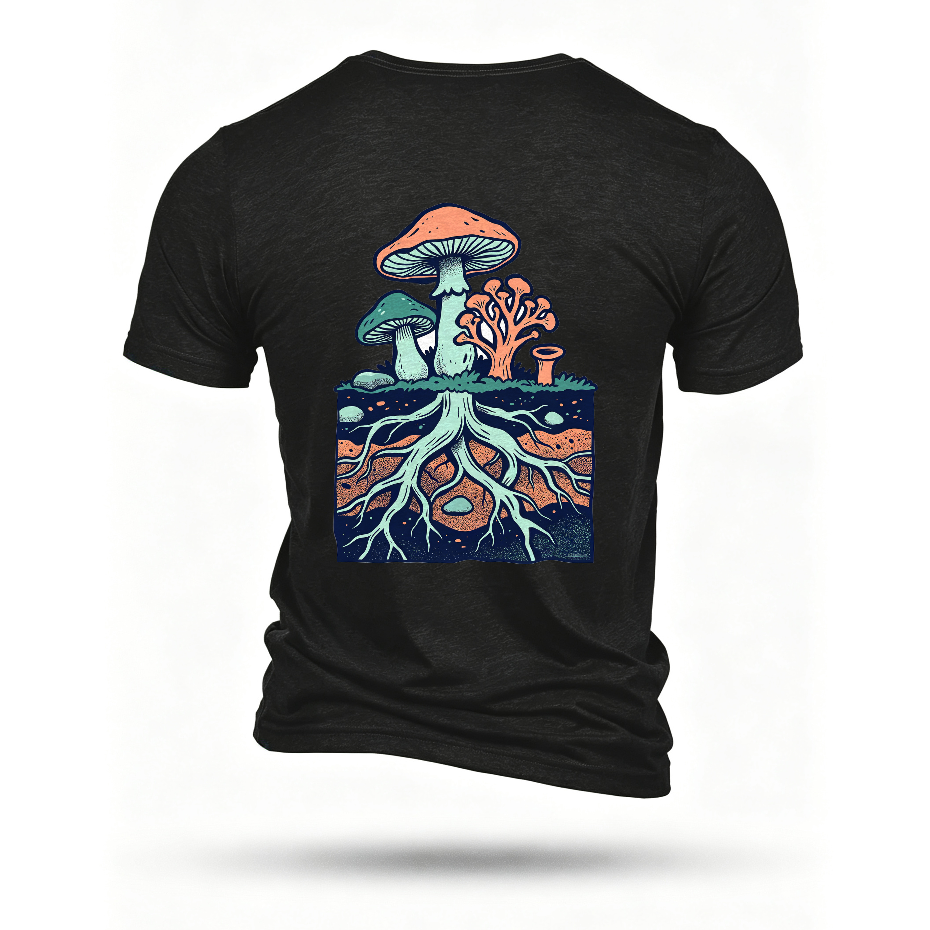 Black T-shirt, back print