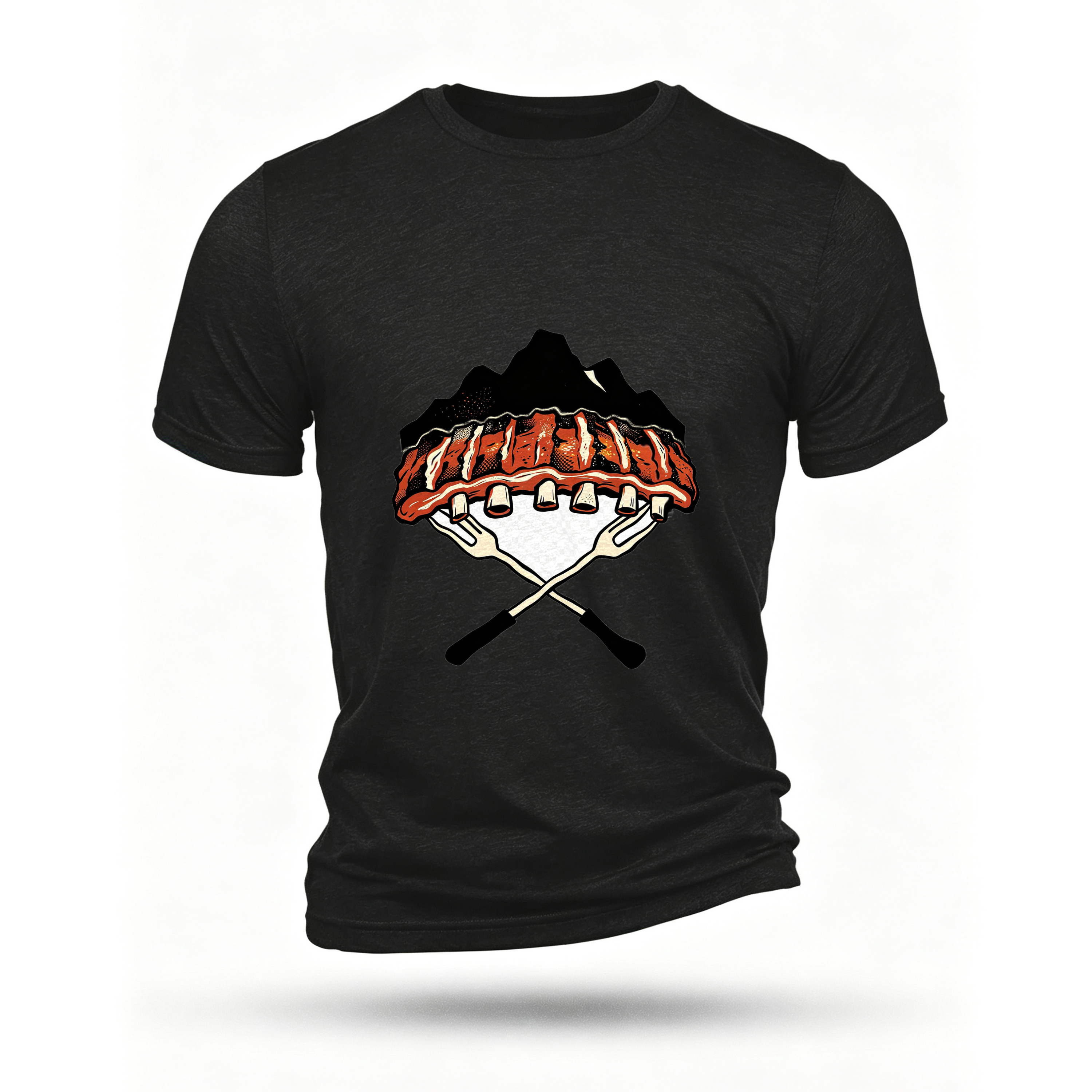 Black T-shirt, front print