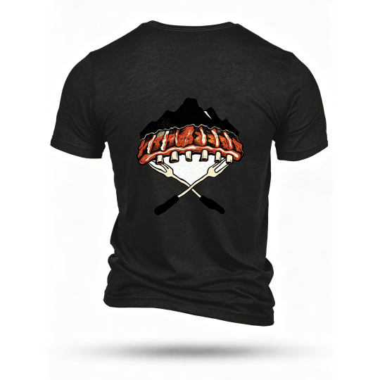Black T-shirt, back print