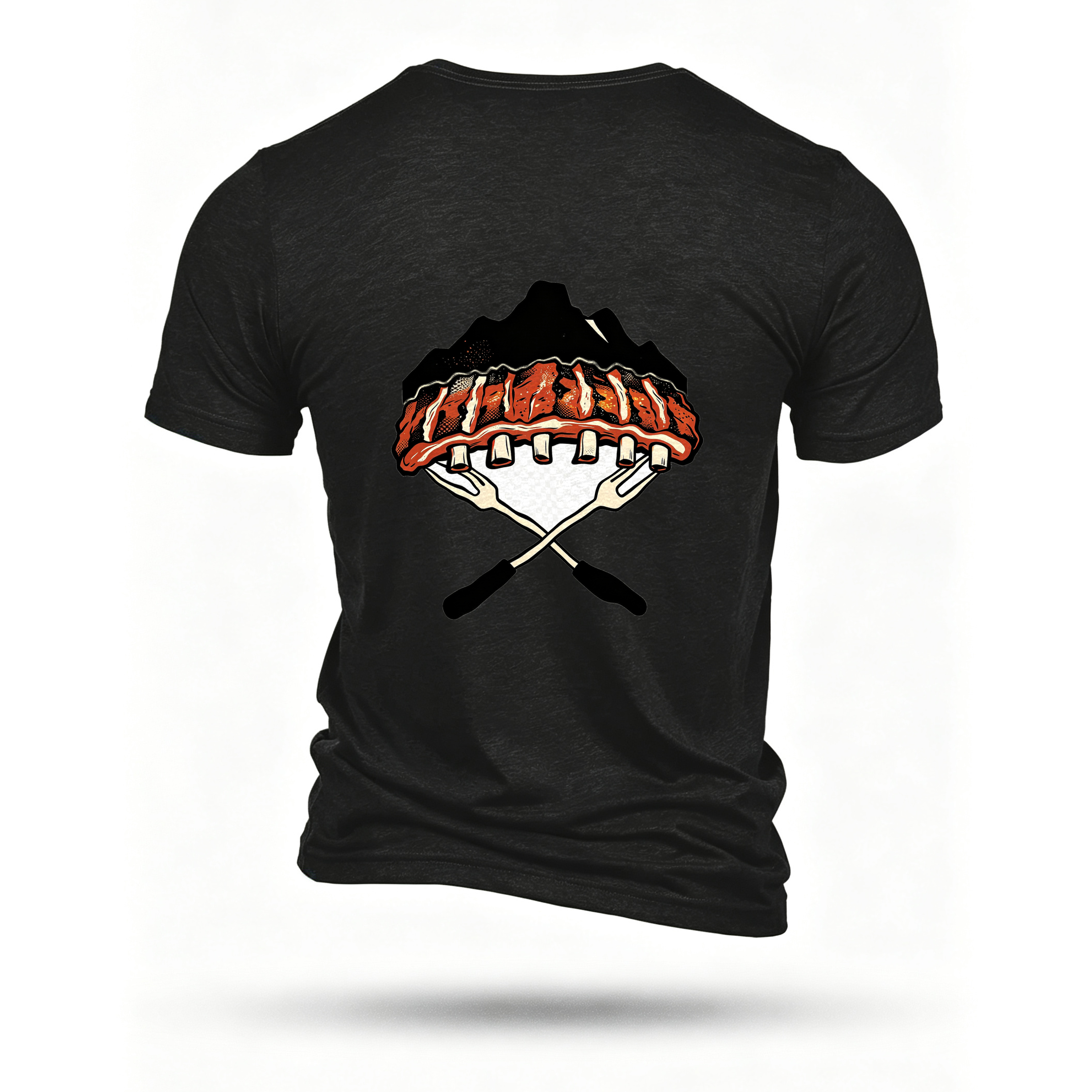Black T-shirt, back print