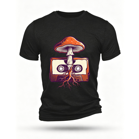 Black T-shirt, front print