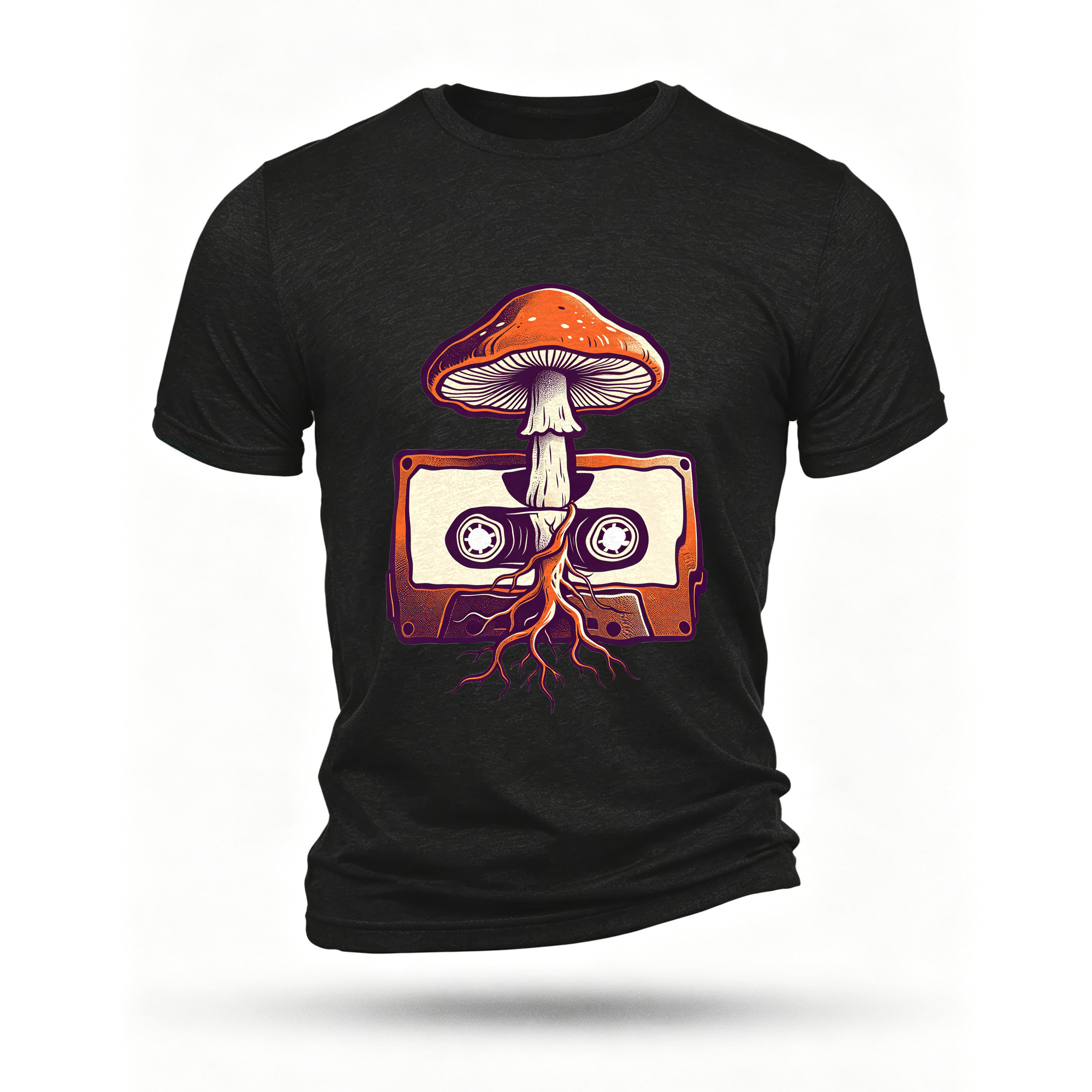 Black T-shirt, front print