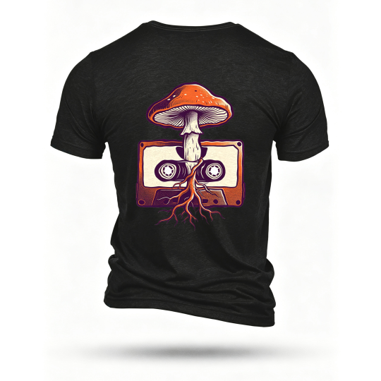 Black T-shirt, back print