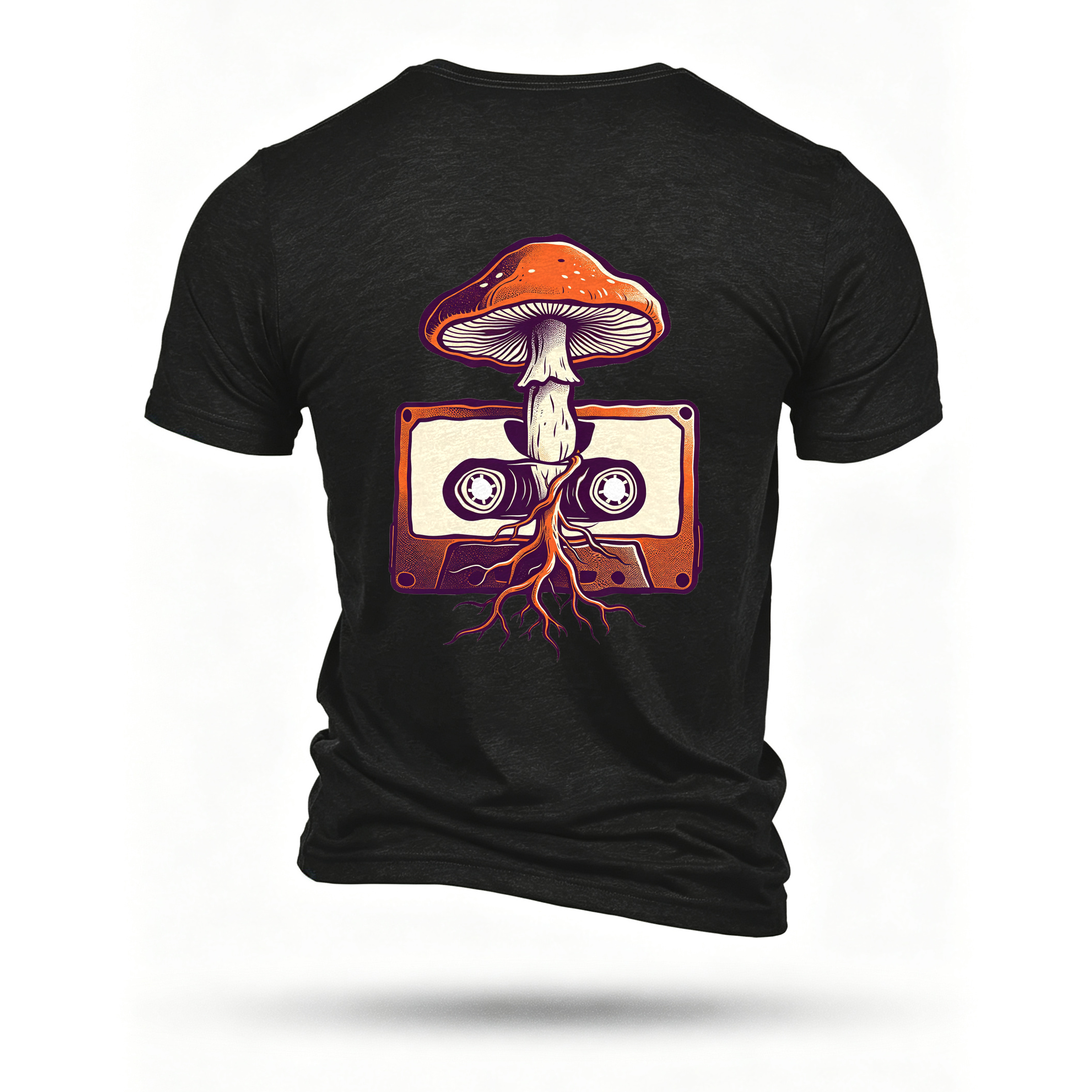 Black T-shirt, back print