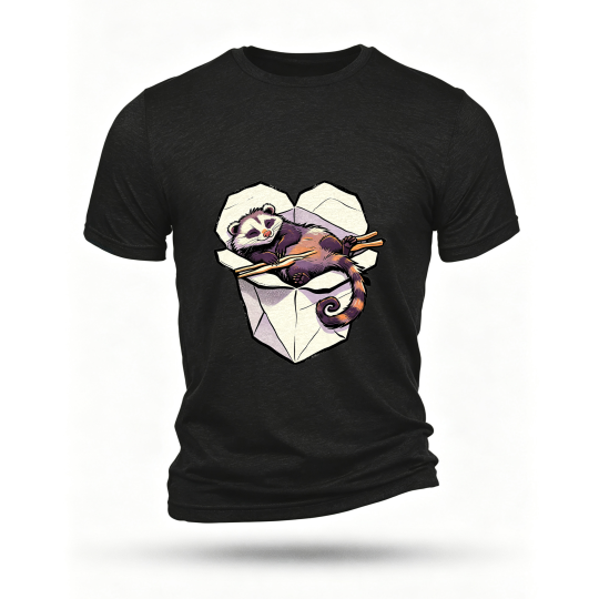 Black T-shirt, front print