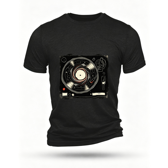 Black T-shirt, front print