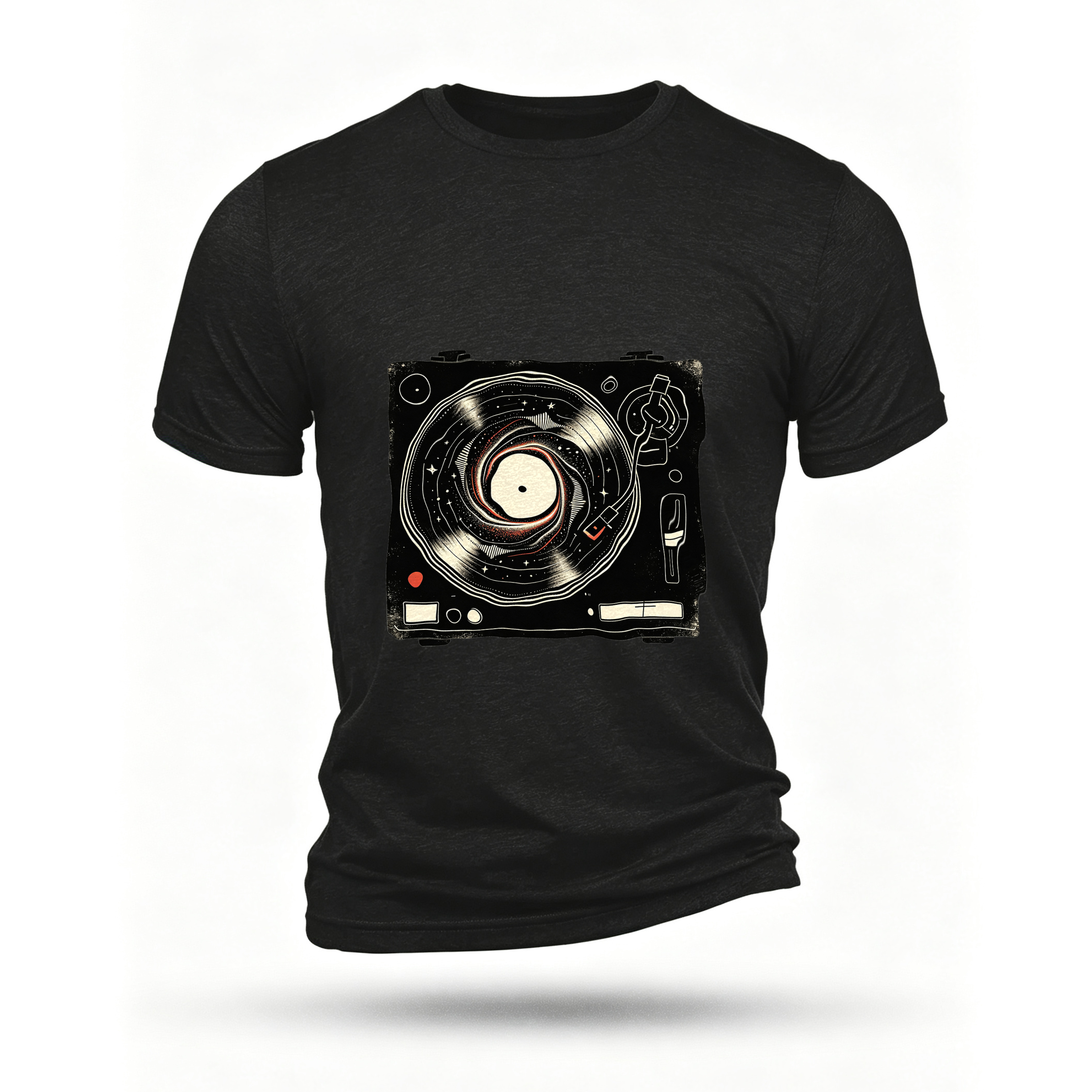 Black T-shirt, front print