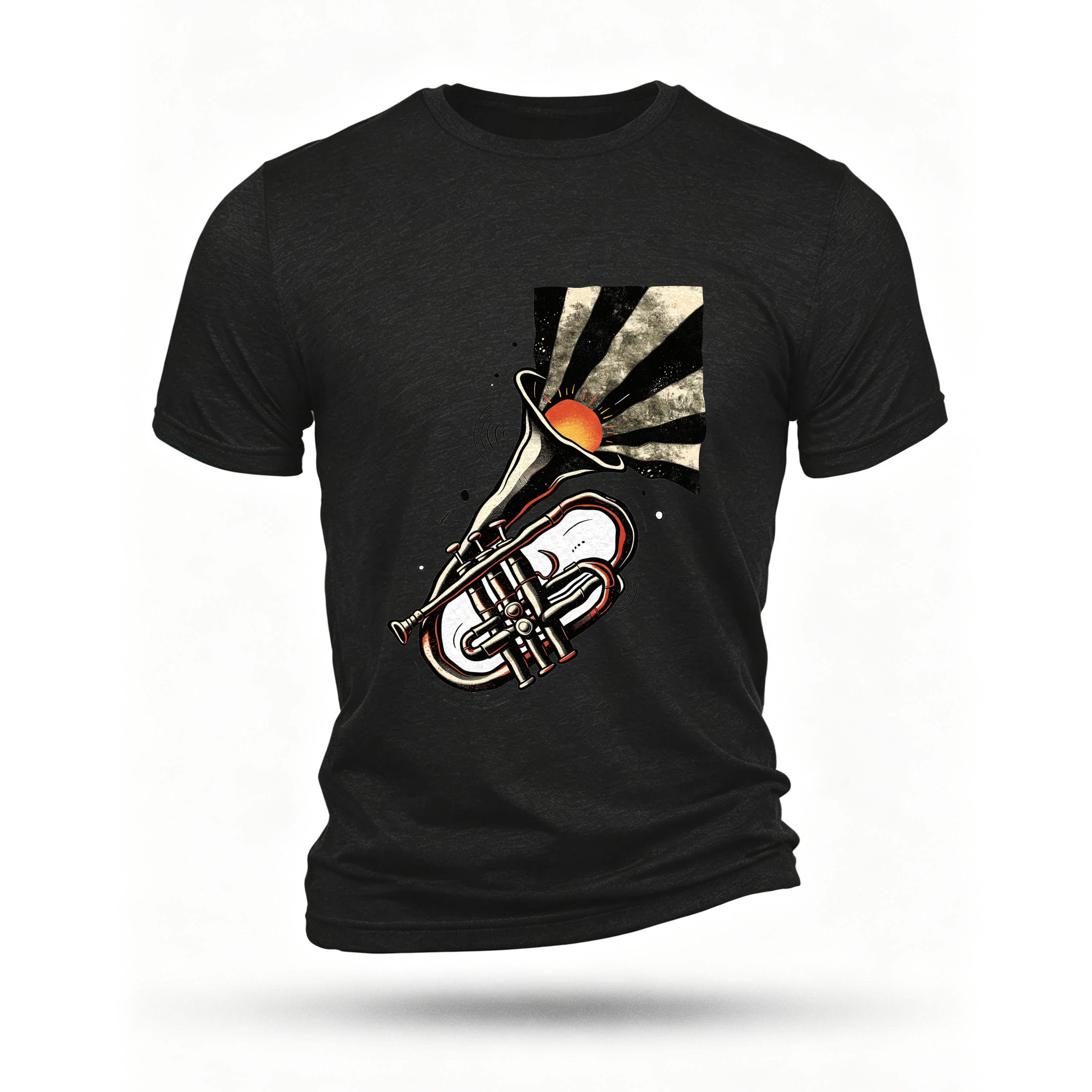 Black T-shirt, front print