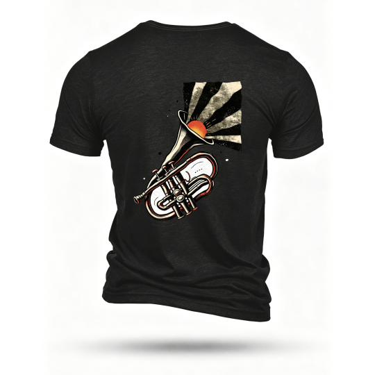 Black T-shirt, back print