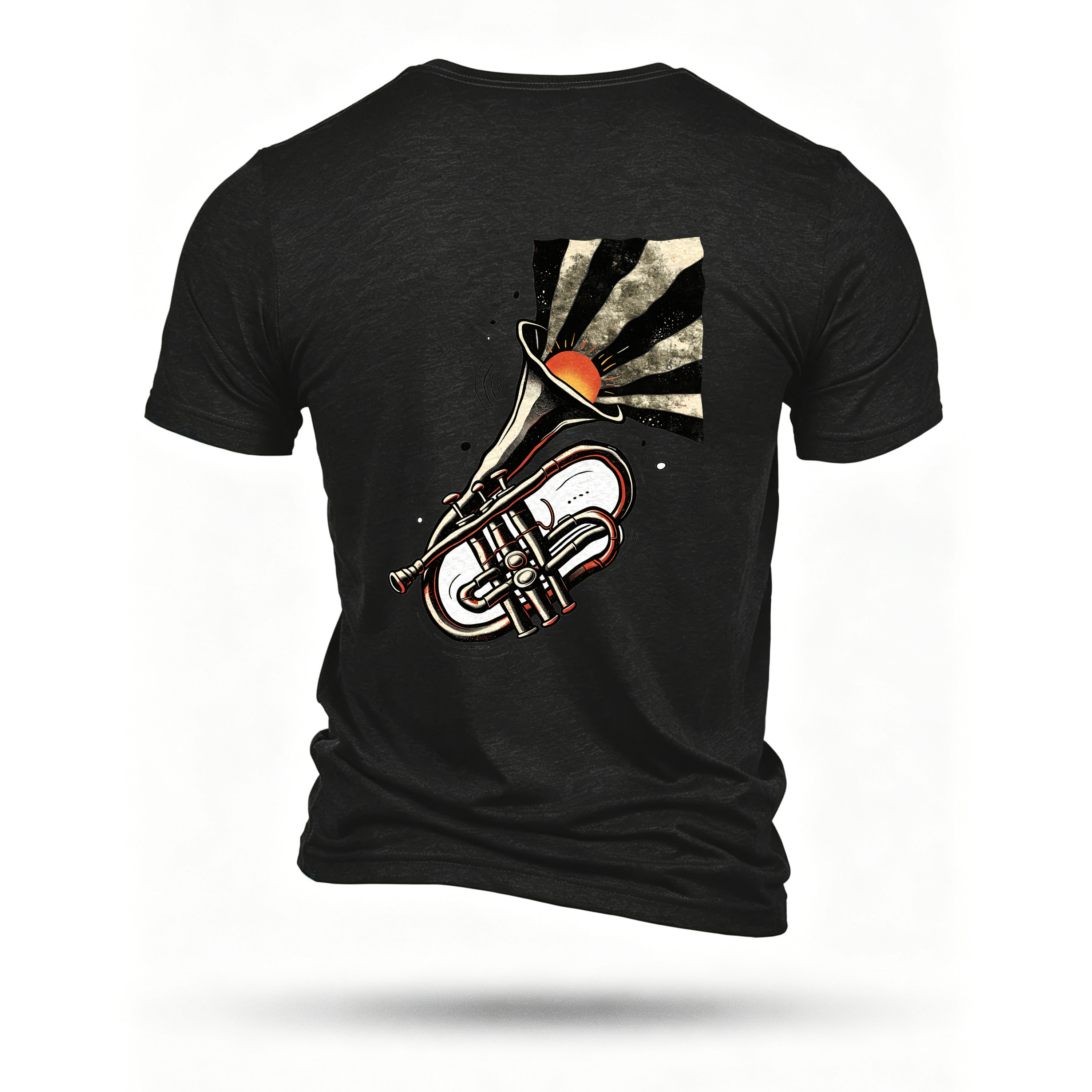 Black T-shirt, back print