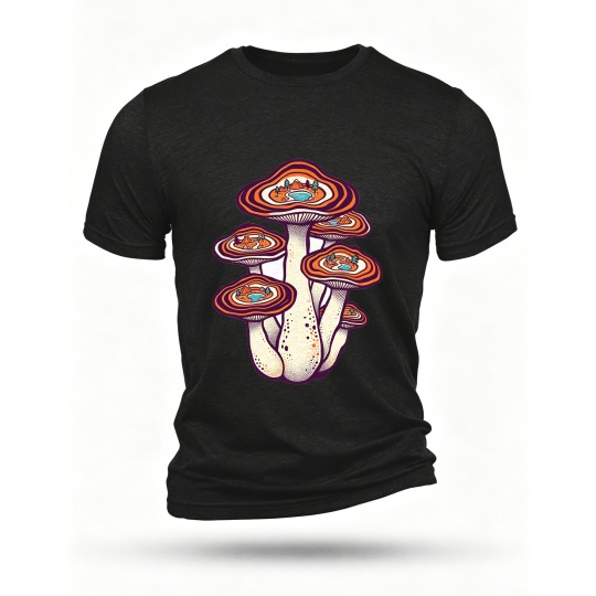 Black T-shirt, front print