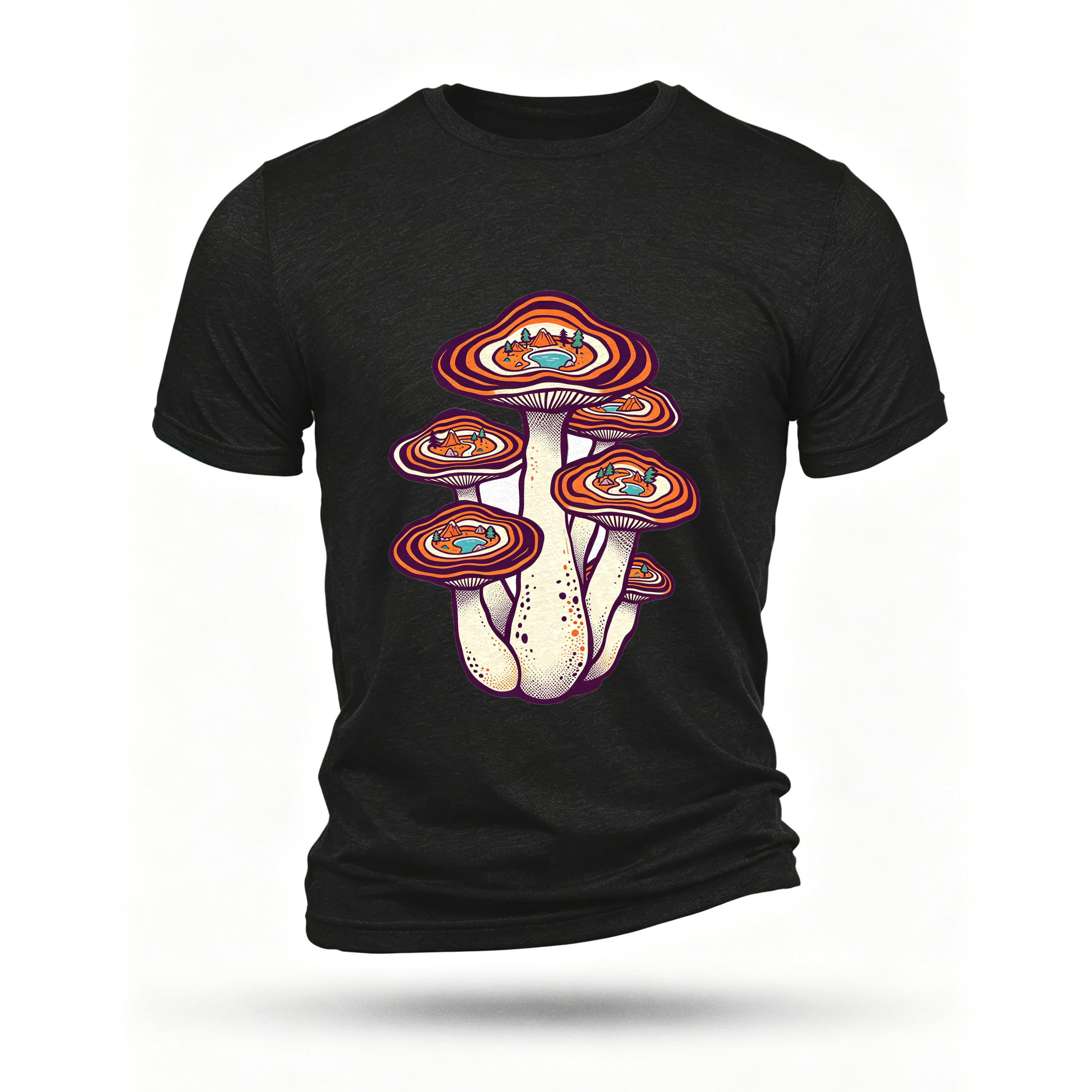 Black T-shirt, front print