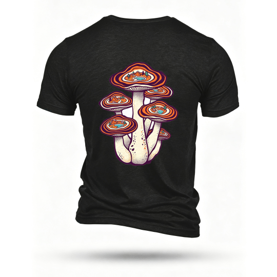 Black T-shirt, back print